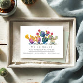 Waterverf Cactus New Home Moving Announge Informatiekaartje