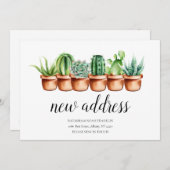 Waterverf Cactus - Nieuw thuisadres We hebben verp (Voorkant / Achterkant)