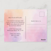 Waterverf Cactus Nieuwe Adresaankondiging Briefkaart (Achterkant)