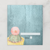 Waterverf Cactus Oranje Bloom Wedding Plaatskaartje (Buitenkant ongevouwen)