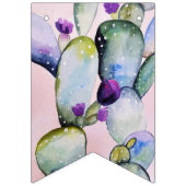  Waterverf Cactus & Paarse Bloesems Vlaggetjes (Tweede vlag)