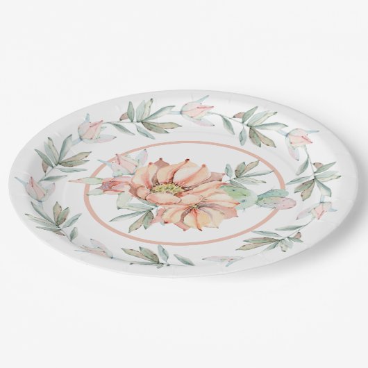 Waterverf Cactus Papieren Bordje (Gekanteld)