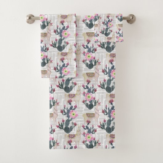 Waterverf Cactus Patroon Bad Handdoek (Insitu)