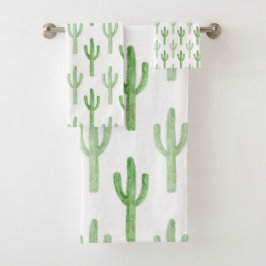 Waterverf Cactus Patroon Bad Handdoek