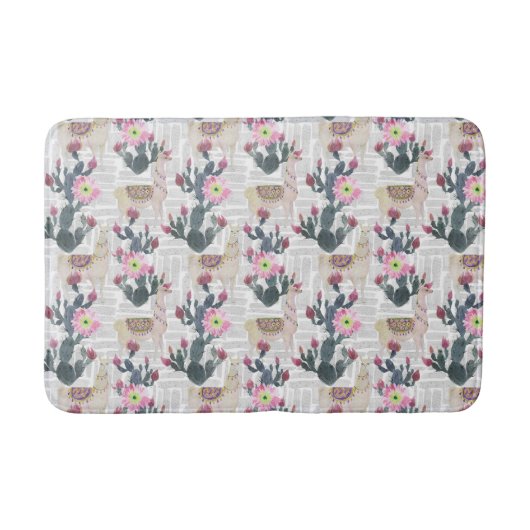 Waterverf Cactus Patroon Badmat (Voorkant)