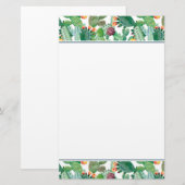 Waterverf Cactus Patroon Briefpapier (Voorkant / Achterkant)