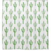 Waterverf Cactus Patroon Douchegordijn (Voorkant)