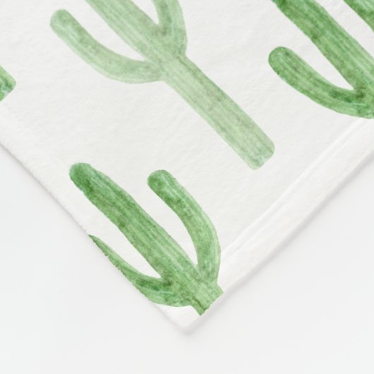 Waterverf Cactus Patroon Fleece Deken (Hoek)