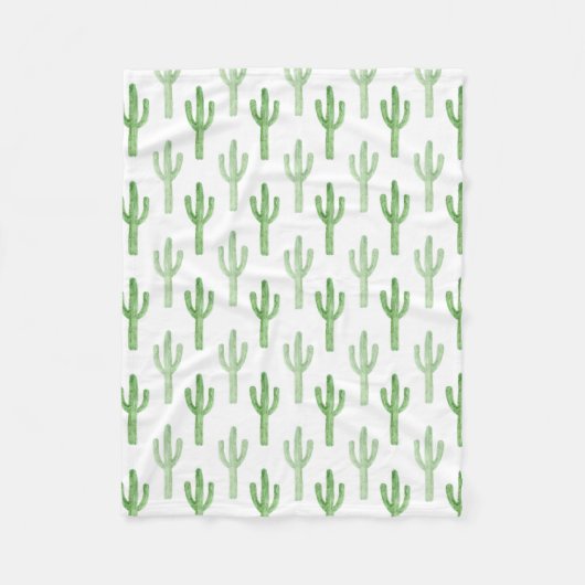 Waterverf Cactus Patroon Fleece Deken (Voorkant)