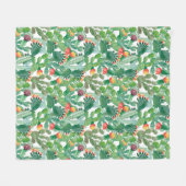 Waterverf Cactus Patroon Fleece Deken (Voorkant (Horizontaal))