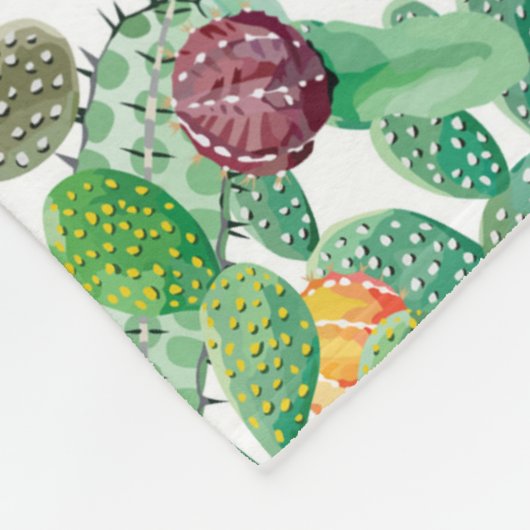 Waterverf Cactus Patroon Fleece Deken (Hoek)