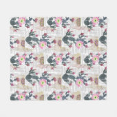 Waterverf Cactus Patroon Fleece Deken (Voorkant (Horizontaal))