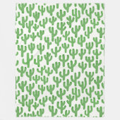 Waterverf Cactus Patroon - Groen Fleece Deken (Voorkant)