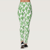 Waterverf Cactus Patroon - Groen Leggings (Achterkant)