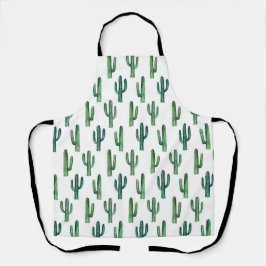 Waterverf cactus patroon. Groen schattig botanisch Schort