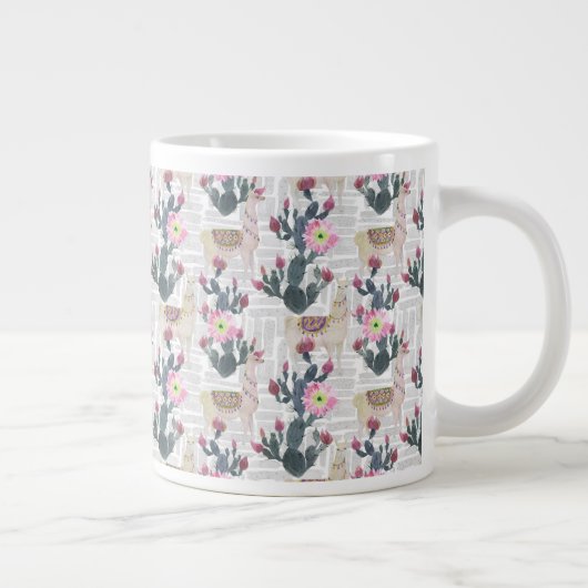 Waterverf Cactus Patroon Grote Koffiekop (Rechts)