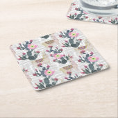 Waterverf Cactus Patroon Kartonnen Onderzetters (Schuin)