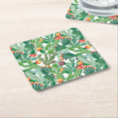 Waterverf Cactus Patroon Kartonnen Onderzetters (Schuin)