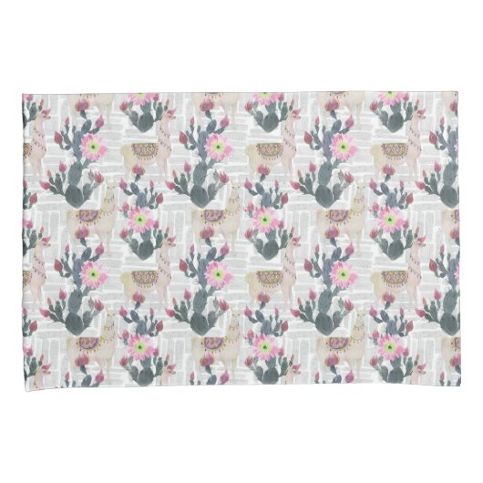 Waterverf Cactus Patroon Kussensloop (Voorkant-Rechts)