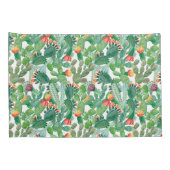 Waterverf Cactus Patroon Kussensloop (Achterkant-Rechts)