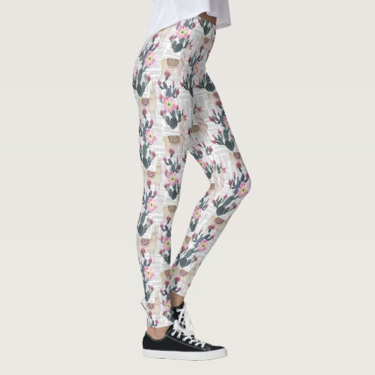 Waterverf Cactus Patroon Leggings (Rechts)