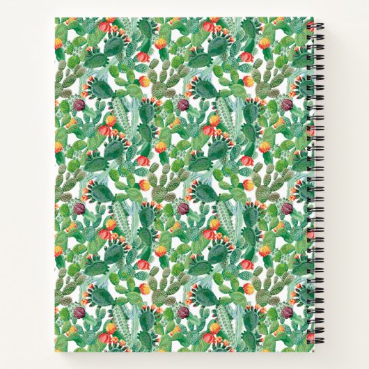 Waterverf Cactus Patroon Notitieboek (Achterkant)