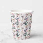 Waterverf Cactus Patroon Papieren Bekers (Rechts)