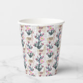 Waterverf Cactus Patroon Papieren Bekers (Voorkant)
