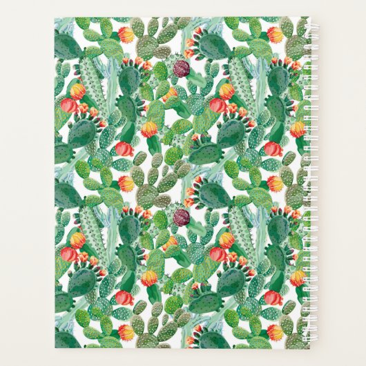 Waterverf Cactus Patroon Planner (Achterkant)