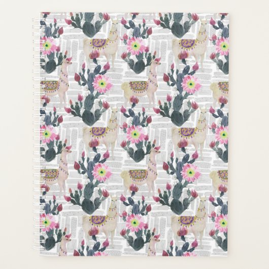 Waterverf Cactus Patroon Planner (Voorkant)