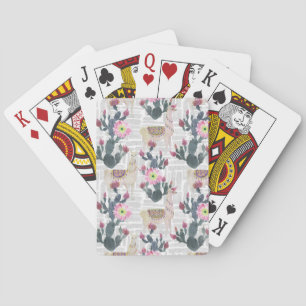 Waterverf Cactus Patroon Pokerkaarten