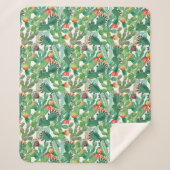 Waterverf Cactus Patroon Sherpa Deken (Voorkant)