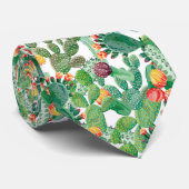 Waterverf Cactus Patroon Stropdas (Opgerold)