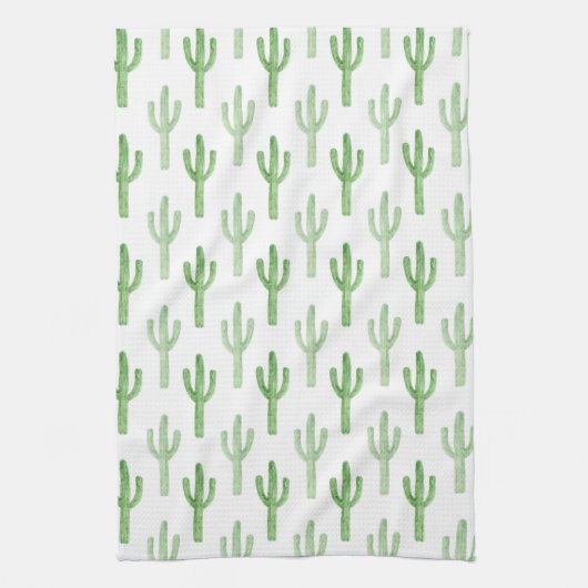 Waterverf Cactus Patroon Theedoek (Verticaal)