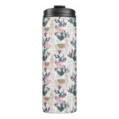 Waterverf Cactus Patroon Thermosbeker (Voorkant)