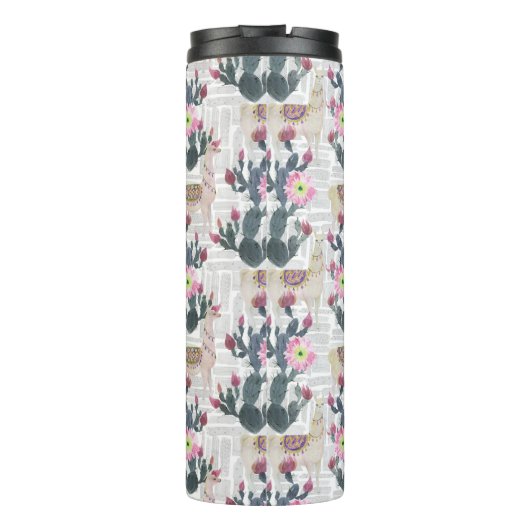 Waterverf Cactus Patroon Thermosbeker (Achterkant)