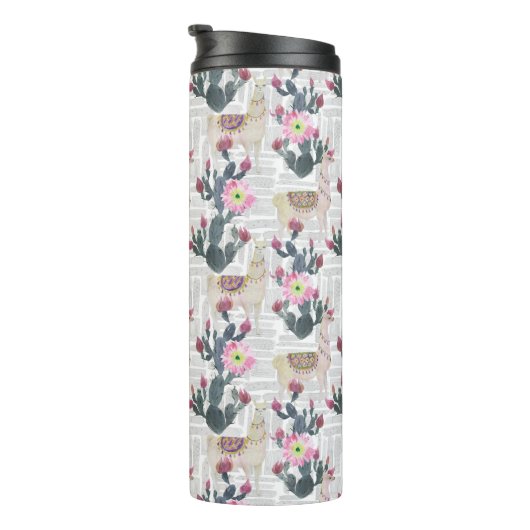 Waterverf Cactus Patroon Thermosbeker (Geroteerd rechts)