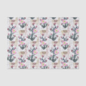 Waterverf Cactus Patroon Tissuepapier (Voorkant)