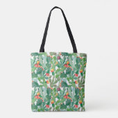 Waterverf Cactus Patroon Tote Bag (Achterkant)