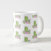 Waterverf Cactus Patroonnaam Giant Coffee Mok (Voorkant rechts)