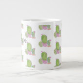 Waterverf Cactus Patroonnaam Giant Coffee Mok (Voorkant)