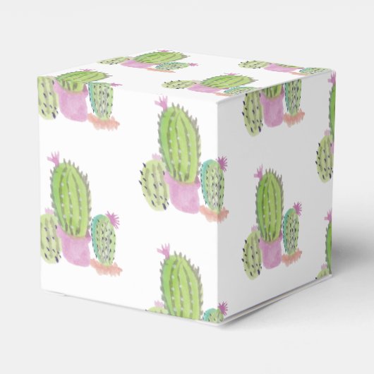 Waterverf Cactus Pattern Birthday Party Hartelijk Bedankdoosjes (Achterkant)