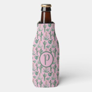 Waterverf Cactus Pattern Initiaal CUSTOM Flesjeskoeler
