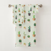 Waterverf Cactus Pattern Mint Green