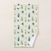 Waterverf Cactus Pattern Mint Green Bad Handdoek (Handdoek)