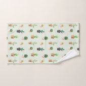 Waterverf Cactus Pattern Mint Green Bad Handdoek (Handdoek)