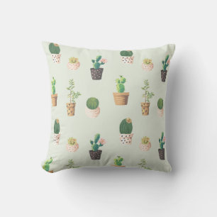 Waterverf Cactus Pattern Mint Green Buitenkussen