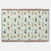 Waterverf Cactus Pattern Mint Green Deken (Voorkant)