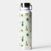 Waterverf Cactus Pattern Mint Green Waterfles (Achterkant)