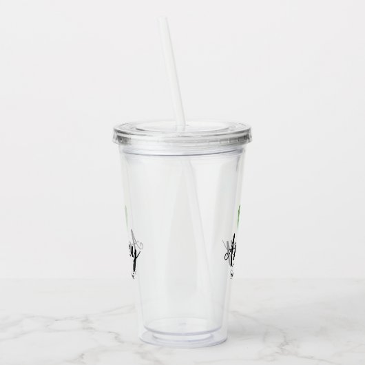 Waterverf Cactus Personalized Bridesmaid Acryl Drinkbeker (Links)